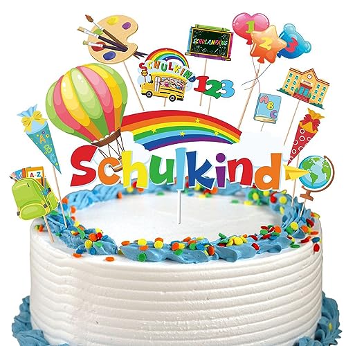 Schulkind Tortendeko, Schulanfang Cupcake Topper Dekorationen Kuchendeko Schulanfang ABC 123 Torten Cupcake Deko für Jungen Mädchen Schulanfang Party Deko Schulkind Tortendeko, Schulanfang Cupcake Topper Dekorationen Kuchendeko Schulanfang ABC 123 Torten Cupcake Deko für Jungen Mädchen Schulanfang Party Deko von LECONCES