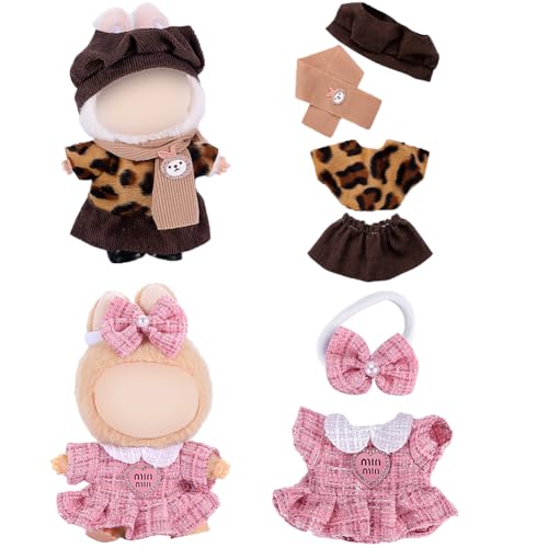 17 cm langes Kleidungsset (ohne Puppe), exquisites Kleidungsset für 17 cm große Accessoires, niedliche Kleidung zum Verkleiden, einzigartiger Stil, stilvolle Kleidung für Puppe, 2-teiliges Set von LECOYOYO