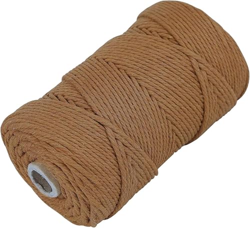 Makramee-Baumwollkordel, 4-lagig, gedrehtes Makramee-Garn, 3 mm x 220 m, natürliche Baumwollkordel, perfektes Makramee-Zubehör für Makramee-Pflanzenaufhänger, Bastelarbeiten, Kaffee, 3 mm x 220 m Makramee-Baumwollkordel, 4-lagig, gedrehtes Makramee-Garn, 3 mm x 220 m, natürliche Baumwollkordel, perfektes Makramee-Zubehör für Makramee-Pflanzenaufhänger, Bastelarbeiten, Kaffee, 3 mm x 220 m von LECZIVOEN