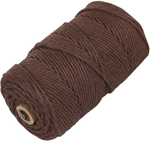 Makramee-Baumwollkordel, 4-lagig, gedrehtes Makramee-Garn, 3 mm x 220 m, natürliche Baumwollkordel, perfektes Makramee-Zubehör für Makramee-Pflanzenaufhänger, Bastelarbeiten, dunkler Kaffee, 3 mm x Makramee-Baumwollkordel, 4-lagig, gedrehtes Makramee-Garn, 3 mm x 220 m, natürliche Baumwollkordel, perfektes Makramee-Zubehör für Makramee-Pflanzenaufhänger, Bastelarbeiten, dunkler Kaffee, 3 mm x von LECZIVOEN