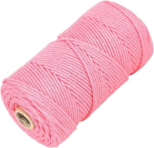 Makramee-Baumwollkordel, 4-lagig, gedrehtes Makramee-Garn, 3 mm x 220 m, natürliche Baumwollkordel, perfektes Makramee-Zubehör für Makramee-Pflanzenaufhänger, Basteln, Rosa, 3 mm x 220 m Makramee-Baumwollkordel, 4-lagig, gedrehtes Makramee-Garn, 3 mm x 220 m, natürliche Baumwollkordel, perfektes Makramee-Zubehör für Makramee-Pflanzenaufhänger, Basteln, Rosa, 3 mm x 220 m von LECZIVOEN
