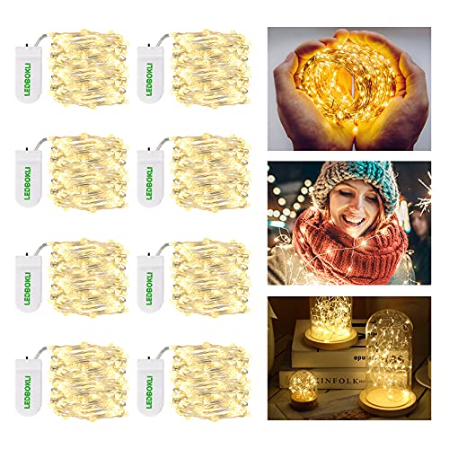 LEDBOKLI LED Lichterkette Batterie Kupfer Drahtlichterkette Warmweiß 1.2M 24Leds Klein Draht Mini Lichterketten Weihnachten Batteriebetrieben Wasserdichte Lichter Flasche Dekoration 8er Stück LEDBOKLI LED Lichterkette Batterie Kupfer Drahtlichterkette Warmweiß 1.2M 24Leds Klein Draht Mini Lichterketten Weihnachten Batteriebetrieben Wasserdichte Lichter Flasche Dekoration 8er Stück von LEDBOKLI