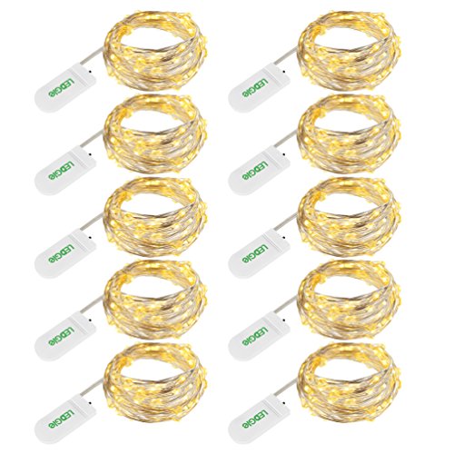 LEDGLE 10er Stück LED Lichterkette Batterie Kupfer Drahtlichterkette Warmweiß 1.2M&24LEDs Lichterketten Weihnachten Batteriebetrieben Wasserdichte Lichter Flasche Dekoration LEDGLE 10er Stück LED Lichterkette Batterie Kupfer Drahtlichterkette Warmweiß 1.2M&24LEDs Lichterketten Weihnachten Batteriebetrieben Wasserdichte Lichter Flasche Dekoration von LEDGLE
