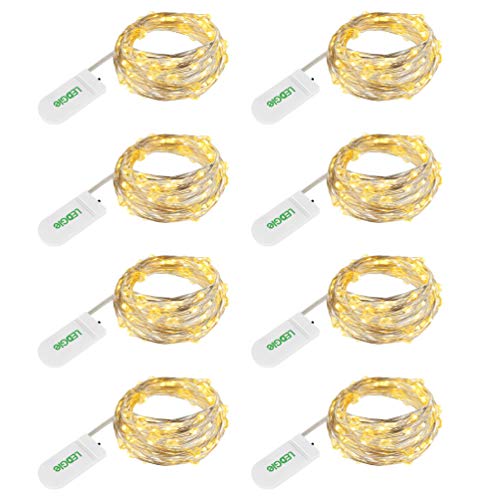 LEDGLE LED Lichterkette Batterie Kupfer Drahtlichterkette 1.5M 30LED Lichterketten Weihnachten Batteriebetrieben Wasserdichte Lichter Flasche Dekoration, Warmweiß,8er Stück LEDGLE LED Lichterkette Batterie Kupfer Drahtlichterkette 1.5M 30LED Lichterketten Weihnachten Batteriebetrieben Wasserdichte Lichter Flasche Dekoration, Warmweiß,8er Stück von LEDGLE
