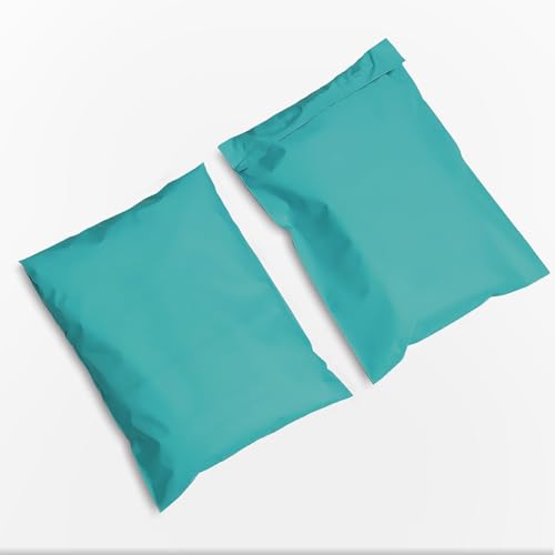 Farbige Versandtaschen aus Polyethylen, flexible Pakettaschen mit selbstschließendem Verschluss, leicht (20 x 30 cm) (Cyanblau, 20 Stück) von LEDSone