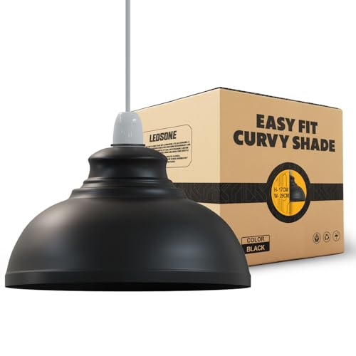 LEDSone Industriële plafondhanglampen, retro-vintage stijl ronde koepelvormige hanglampenkap voor hangende plafondlampen LEDSone Industriële plafondhanglampen, retro-vintage stijl ronde koepelvormige hanglampenkap voor hangende plafondlampen von LEDSone