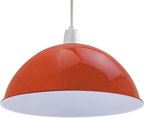 LEDSone Lampenschirm aus Metall, einfache Montage, Retro-Industrie-Deckenbeleuchtung, Hängelampenschirm (Orange) von LEDSone
