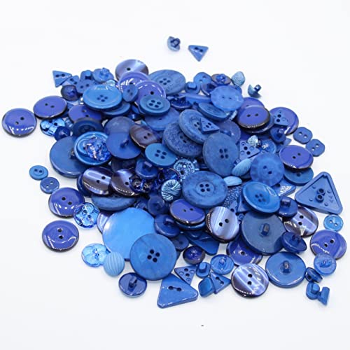 150 Gramm 2 & 4 Löcher Knöpfe Mix für DIY Handwerk Bookscrapping DIY DIY Verschiedene Größen und Farben Blau von LEDUC