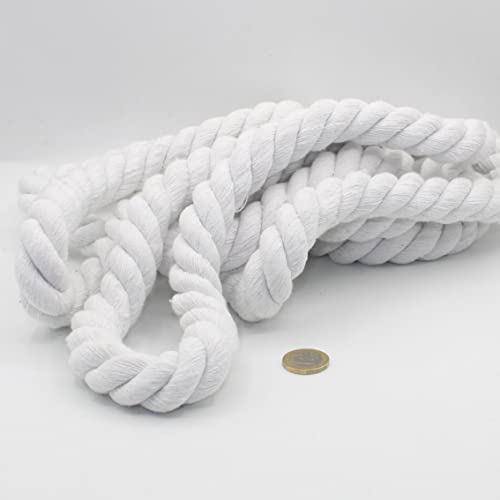 LEDUC 3 Meter Baumwollkordel rund 20 mm geflochten mit Kern aus natürlicher Baumwolle, ideal für DIY, Nähen, vielseitig einsetzbar, 20 mm weiß LEDUC 3 Meter Baumwollkordel rund 20 mm geflochten mit Kern aus natürlicher Baumwolle, ideal für DIY, Nähen, vielseitig einsetzbar, 20 mm weiß von ACCESSOIRES LEDUC