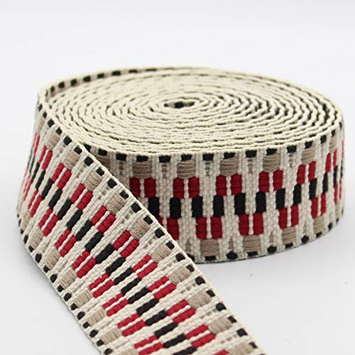Ethnic Zickzack-Gurt, 5 m, 38 mm, rot/naturfarben, 326s Ethnic Zickzack-Gurt, 5 m, 38 mm, rot/naturfarben, 326s von ACCESSOIRES LEDUC