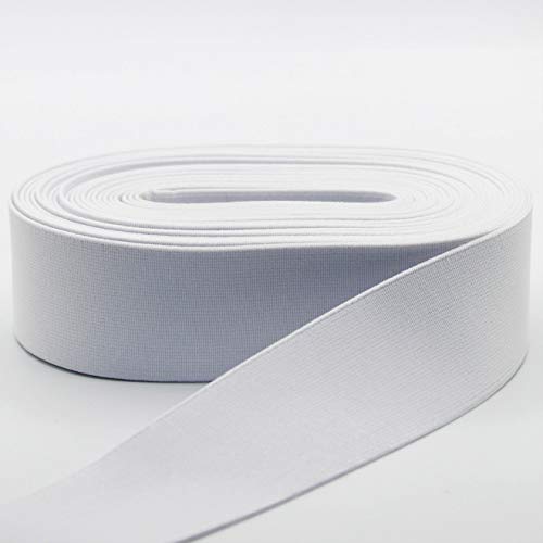 Gummiband 5 Meter in mehreren Farben für Boxerrock, Unterwäsche, weich, robust, gute Qualität, 40 mm, Weiß (01) von ACCESSOIRES LEDUC