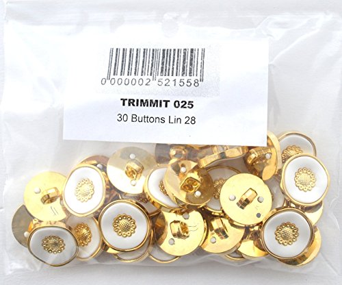 LEDUC Knöpfe, Tasten, Kunststoff-, synthetischen Material, Weiß/Messing, Lin 28, 30 LEDUC Knöpfe, Tasten, Kunststoff-, synthetischen Material, Weiß/Messing, Lin 28, 30 von ACCESSOIRES LEDUC