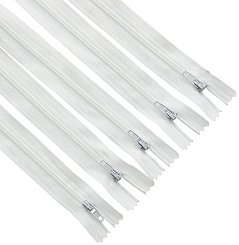 LEDUC (Nylon Reißverschlüsse, Kunststoff, weiß, 15 cm, 5-teilig von LEDUC