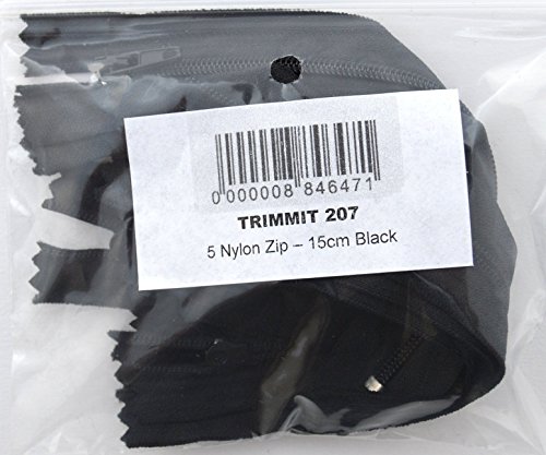 LEDUC 5 Schwarze Nylon-Reißverschlüsse – Größe 15 cm, Kunststoff von LEDUC