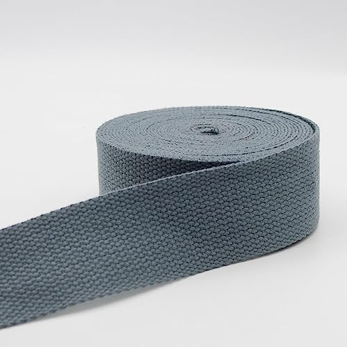 Leduc 3 Meter Gurt aus Baumwolle, für Gepäck, Griff, Tasche, Gürtel, Gurt, Geschirr, Rucksack, Lederwaren, hochwertig, Grau (24), 4 cm von LEDUC