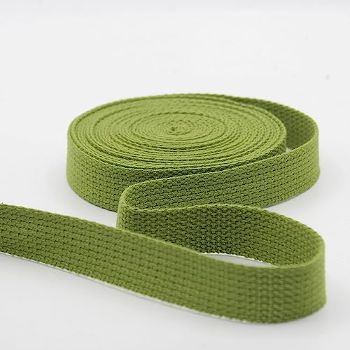 Leduc 3 Meter Gurt aus Baumwolle, für Gepäck, Griff, Tasche, Gürtel, Gurt, Geschirr, Rucksack, Lederwaren, hochwertig, Grün (31), 2,5 cm von LEDUC