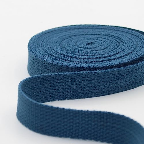 Leduc 3 Meter Gurt aus Baumwolle, für Gepäck, Griff, Tasche, Gürtel, Gurt, Geschirr, Rucksack, Lederwaren, hohe Qualität, Blau (86), 2,5 cm von LEDUC