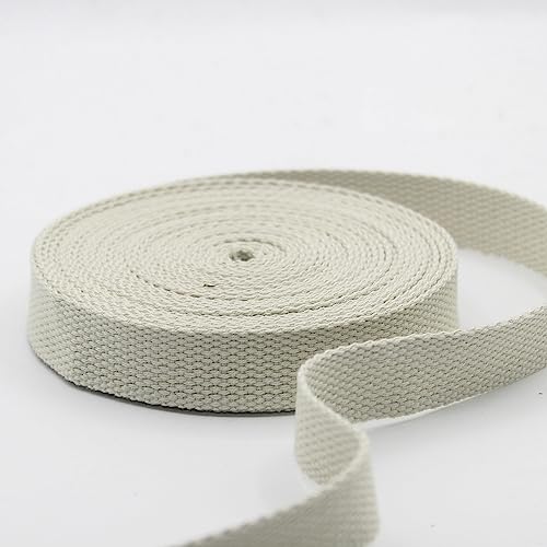 Leduc 3 Meter Gurt aus Baumwolle, für Gepäck, Griff, Tasche, Gürtel, Gurt, Geschirr, Rucksack, Lederwaren, hohe Qualität, Hellgrau (26), 2,5 cm von LEDUC