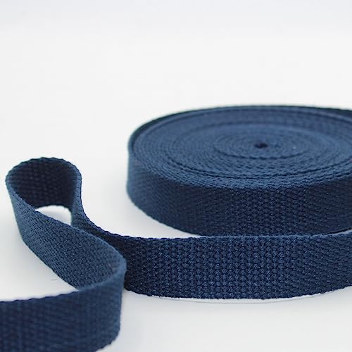 Leduc 3 Meter Gurt aus Baumwolle, für Gepäck, Griff, Tasche, Gürtel, Gurt, Geschirr, Rucksack, Lederwaren, hohe Qualität, Marineblau (33), 2,5 cm von LEDUC
