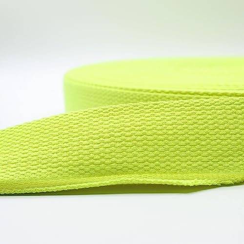 Leduc 3 Meter Gurt aus Baumwolle, für Gepäck, Griff, Tasche, Gürtel, Gurt, Geschirr, Rucksack, Lederwaren, hohe Qualität, Neongelb (68), 4 cm von LEDUC