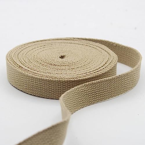 Leduc 3 Meter Gurt aus Baumwolle, für Gepäck, Griff, Tasche, Gürtel, Gurt, Gurt, Rucksack, Lederwaren, hohe Qualität, Dunkelbeige (19), 2,5 cm von LEDUC