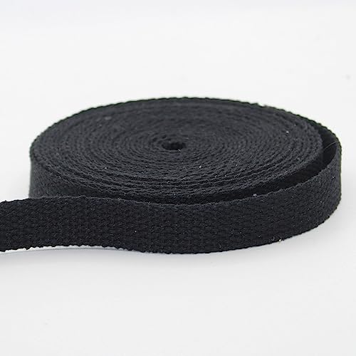 Leduc 3 Meter Gurt aus Baumwolle, für Gepäck, Griff, Tasche, Gurt, Gurt, Gurt, Rucksack, Lederwaren, hohe Qualität, Schwarz (01), 2,5 cm von LEDUC