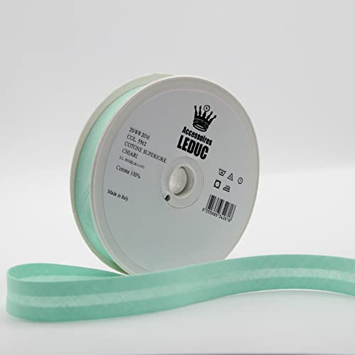 Leduc Baumwollband, 20 m, 30 Farben, für Näharbeiten, 2-lagig, 8/20 / 8 mm Mint 5562 Leduc Baumwollband, 20 m, 30 Farben, für Näharbeiten, 2-lagig, 8/20 / 8 mm Mint 5562 von ACCESSOIRES LEDUC