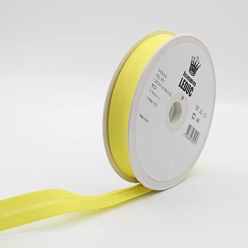 Leduc Baumwollband, 20 m, 30 Farben, für Nähte, 2-lagig, 8/20 / 8 mm, italienische Qualität, Gelb 5555 Leduc Baumwollband, 20 m, 30 Farben, für Nähte, 2-lagig, 8/20 / 8 mm, italienische Qualität, Gelb 5555 von ACCESSOIRES LEDUC