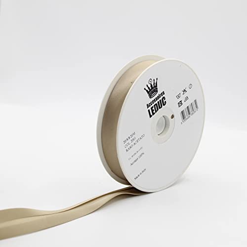 Leduc Satin-Schrägband, 20 m, 30 Farben, für Doppelnähte, 8 + 20 + 8 mm, 100 % Acetat, italienische Qualität, 2061, Beige Leduc Satin-Schrägband, 20 m, 30 Farben, für Doppelnähte, 8 + 20 + 8 mm, 100 % Acetat, italienische Qualität, 2061, Beige von LEDUC