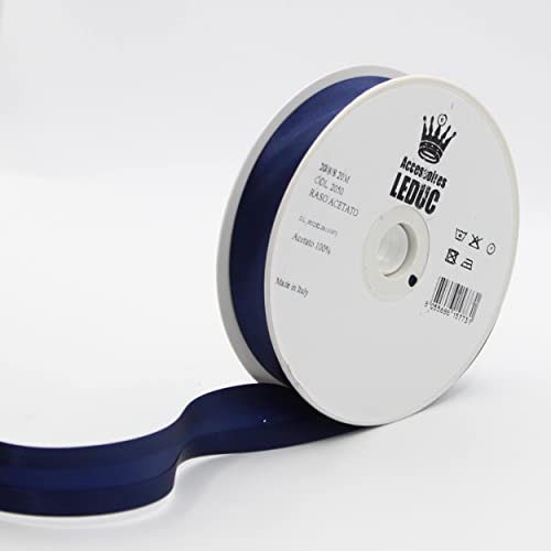 Leduc Satin-Schrägband, 20 m, 30 Farben, zum Nähen, doppelt gefaltet, 8 + 20 + 8 mm, 100 % Acetat, italienische Qualität, 2050, Dunkelblau Leduc Satin-Schrägband, 20 m, 30 Farben, zum Nähen, doppelt gefaltet, 8 + 20 + 8 mm, 100 % Acetat, italienische Qualität, 2050, Dunkelblau von LEDUC