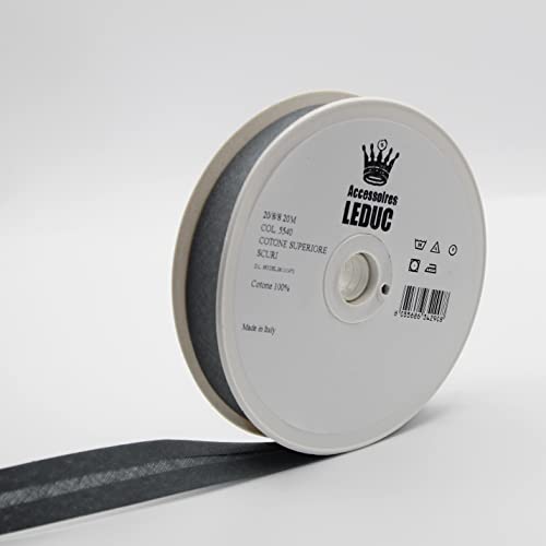Leduc Schrägband, Baumwolle, 20 m, 30 Farben, für Doppelfalten, 8 + 20 + 8 mm, Qualität Italien, Grau 5540 Leduc Schrägband, Baumwolle, 20 m, 30 Farben, für Doppelfalten, 8 + 20 + 8 mm, Qualität Italien, Grau 5540 von ACCESSOIRES LEDUC