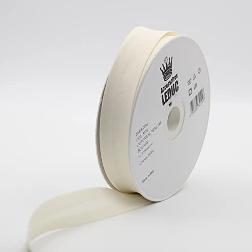Leduc Schrägband, Baumwolle, 20 m, 30 Farben, für Doppelnähte, 8 + 20 + 8 mm, Qualität Italien, Ecru 5571 Leduc Schrägband, Baumwolle, 20 m, 30 Farben, für Doppelnähte, 8 + 20 + 8 mm, Qualität Italien, Ecru 5571 von ACCESSOIRES LEDUC