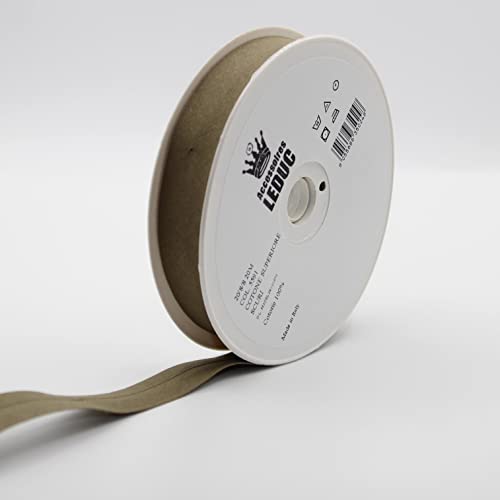 Leduc Schrägband, Baumwolle, 20 m, 30 Farben, für Doppelnähte, 8 + 20 + 8 mm, italienische Qualität, Khaki 5591 Leduc Schrägband, Baumwolle, 20 m, 30 Farben, für Doppelnähte, 8 + 20 + 8 mm, italienische Qualität, Khaki 5591 von ACCESSOIRES LEDUC