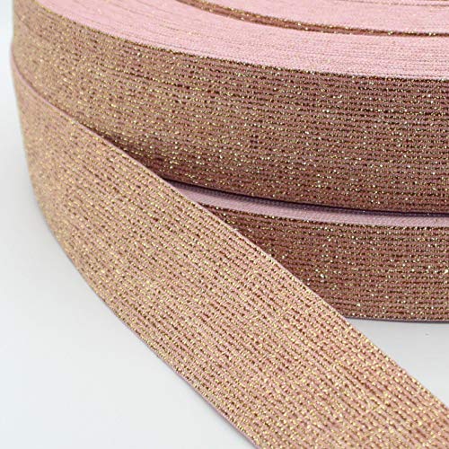 M09 Lurex Gummiband, glänzend, bunt, Kupfer, Rosa, 25 mm, 5 m M09 Lurex Gummiband, glänzend, bunt, Kupfer, Rosa, 25 mm, 5 m von LEDUC