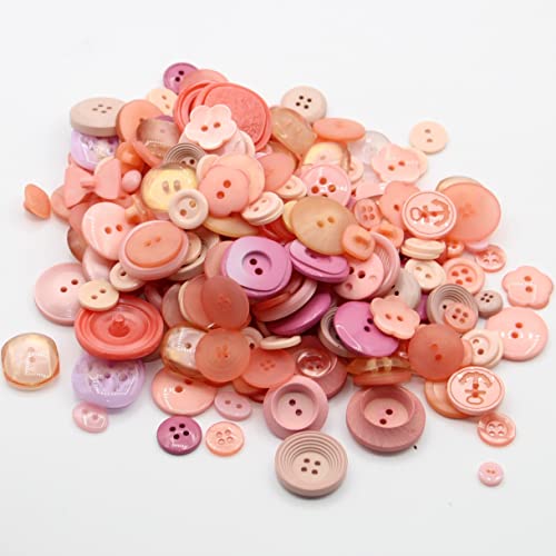 PALE PINK 150 Gramm 2 & 4 Löcher Knöpfe, gemischt für DIY, Handwerk, Bookscrapping, Basteln, verschiedene Größen und Farben PALE PINK 150 Gramm 2 & 4 Löcher Knöpfe, gemischt für DIY, Handwerk, Bookscrapping, Basteln, verschiedene Größen und Farben von LEDUC