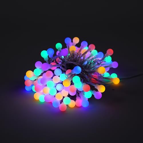 LEDYA Kugel Lichterkette Bunt, 12M 120 LEDs Partylichterkette mit Stecker für Innen und Außen, 8 Leuchtmodi mit Timer und Memory-Funktion, ideal für Weihnachten, Hochzeit, Garten, Balkon, Party Deko LEDYA Kugel Lichterkette Bunt, 12M 120 LEDs Partylichterkette mit Stecker für Innen und Außen, 8 Leuchtmodi mit Timer und Memory-Funktion, ideal für Weihnachten, Hochzeit, Garten, Balkon, Party Deko von LEDYA