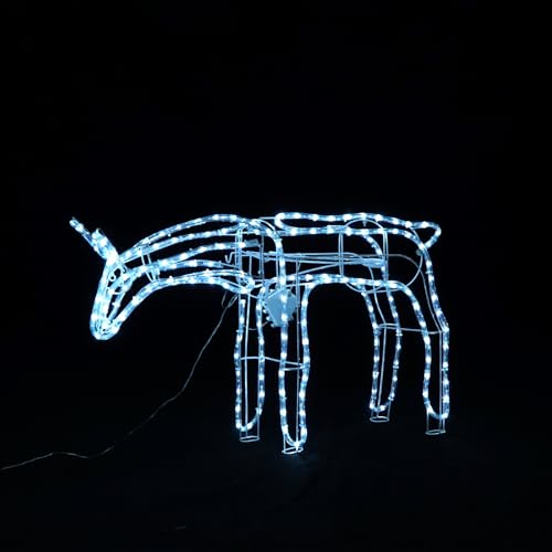 LEDYA Rentier-Weihnachtsdekoration – 53 cm große LED-Rentierfigur für drinnen und draußen mit kaltweißen Lichtern, stabilem Metallrahmen, festliche Dekoration für Garten oder Rasen im Winter von LEDYA