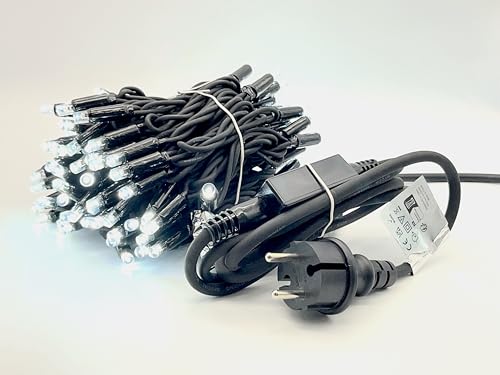 LEDZEIT - Profi Serie - LED Basis Lichterkette, mit Netzkabel, 10m, 100 Kaltweiß LEDs, Dauerlicht, Erweiterbar, Extra Robust, Profi System, Außen und Innen, für Gebäude, Straßen, Geschäfte LEDZEIT - Profi Serie - LED Basis Lichterkette, mit Netzkabel, 10m, 100 Kaltweiß LEDs, Dauerlicht, Erweiterbar, Extra Robust, Profi System, Außen und Innen, für Gebäude, Straßen, Geschäfte von LEDZEIT