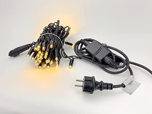 LEDZEIT - Profi Serie - LED Basis Lichterkette, mit Netzkabel, 6m, 60 Warmweiß LEDs, Dauerlicht, Erweiterbar bis zu 200m, IP67, Extra Robust, Profi System, Außen und Innen von LEDZEIT