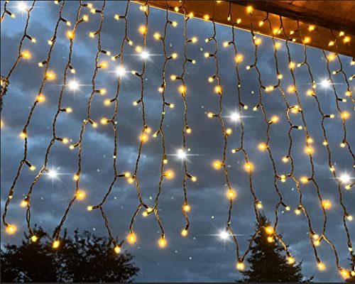 LEDZEIT- Profi Serie - LED Lichtervorhang Außen und Innen, Curtain light, Verlängerungskette ohne Netzkabel, 1 X 1.5M, Warmweiß, 10 Blinkend LED, Max.90m. IP67, für Weihnachten, Hochzeit von LEDZEIT
