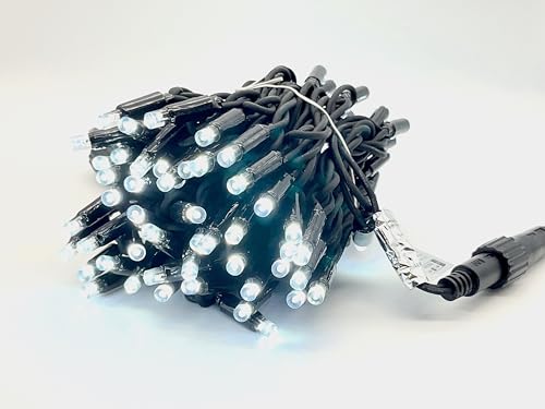 LEDZEIT - Profi Serie - LED Verlängerung Lichterkette, Ohne Netzkabel, Dauerlicht, 10m, 100er Kaltweiß LEDs, Muss mit Basislichterkette verbunden Werden, Erweiterbar, Wasserdicht IP67, Innen und außen LEDZEIT - Profi Serie - LED Verlängerung Lichterkette, Ohne Netzkabel, Dauerlicht, 10m, 100er Kaltweiß LEDs, Muss mit Basislichterkette verbunden Werden, Erweiterbar, Wasserdicht IP67, Innen und außen von LEDZEIT