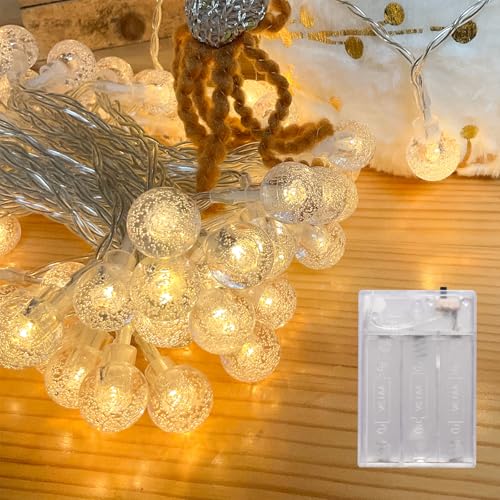 LEECOCO Lichterkette Kristallkugeln für Innen, 3M 30 LED, Batteriebetrieben mit AA-Batterien, Warmweiß, Ideal für Kinderzimmer, Weihnachten, Party, Garten und Balkon Dekoration (3m 30LEDs Warmweiß) LEECOCO Lichterkette Kristallkugeln für Innen, 3M 30 LED, Batteriebetrieben mit AA-Batterien, Warmweiß, Ideal für Kinderzimmer, Weihnachten, Party, Garten und Balkon Dekoration (3m 30LEDs Warmweiß) von LEECOCO