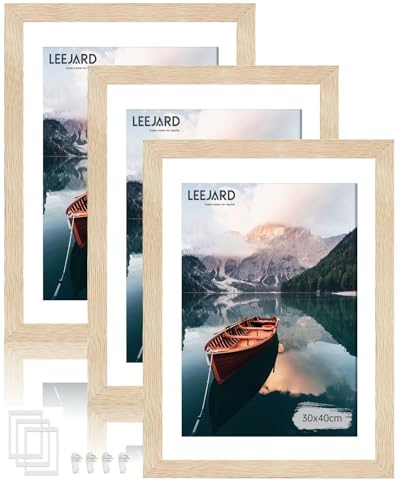 LEEJARD 3er Bilderrahmen 30x40cm, Oak Holz Fotorahmen Holzrahmen Mit Bruchsicherem Plexi-Glas Zum Senkrechten Oder Waagerechten, Portraitrahmen Mit Nahtloser Haken für Wandbehänge LEEJARD 3er Bilderrahmen 30x40cm, Oak Holz Fotorahmen Holzrahmen Mit Bruchsicherem Plexi-Glas Zum Senkrechten Oder Waagerechten, Portraitrahmen Mit Nahtloser Haken für Wandbehänge von LEEJARD
