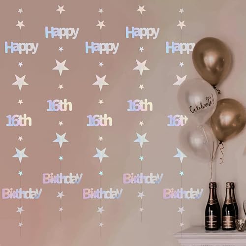 16. Geburtstag Dekorationen für Mädchen, süße 16 Party-Dekorationen, schillernder Glitzer, metallische Luftschlangen, 16. Geburtstag, Party-Hintergrund 16. Geburtstag Dekorationen für Mädchen, süße 16 Party-Dekorationen, schillernder Glitzer, metallische Luftschlangen, 16. Geburtstag, Party-Hintergrund von LEEKRYETON