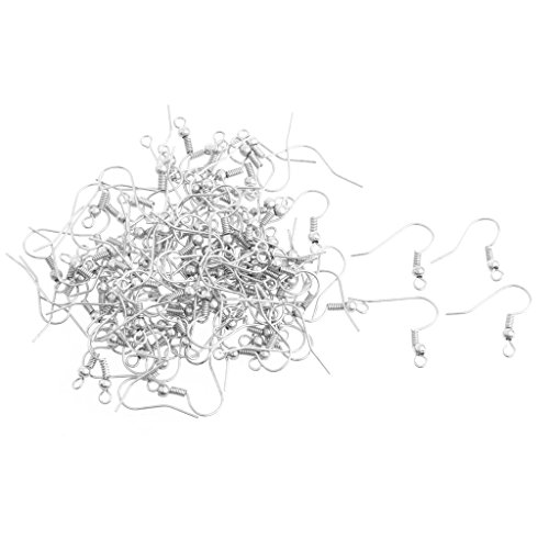 100 PCs Ohrringhaken Hypoallergene Silberne Stahlraht 100 PCs Ohrringhaken Hypoallergene Silberne Stahlraht von LEELOU