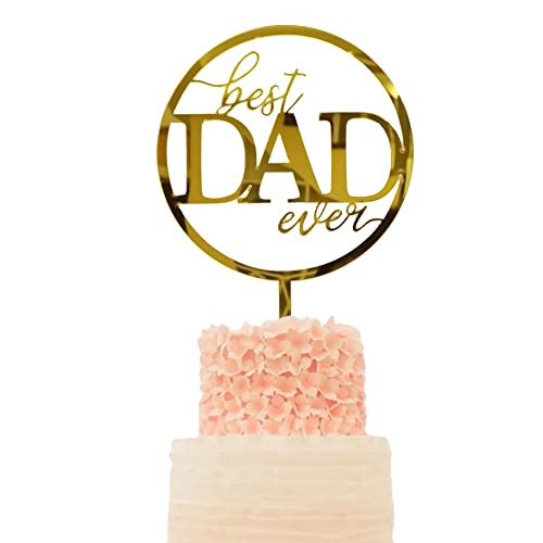 10 Stück Acryl Happy Father's Day Kuchendekoration Best Dad Ever Party Kuchen Dekoration für Happy Father's Day, Dad Birthday Party Supplies Dekoration von LEEMASING