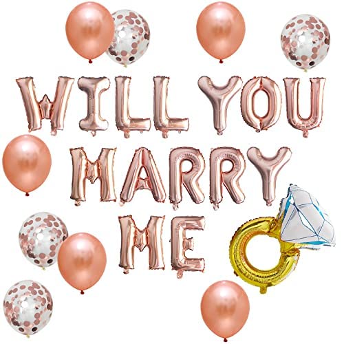 12-teiliges Ballon-Set mit Aufschrift "Will You Marry Me", für Babyparty, Hochzeit, Geburtstag, Mädchen, Party-Hintergrunddekorationen von LEEMASING
