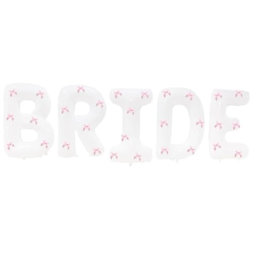 40 Zoll Giant Bride Letter Ballon für Hochzeit Hochzeit Braut Dusche Engagement Braut zu sein Party Dekorationen und Zubehör (Weiß Rosa) von LEEMASING