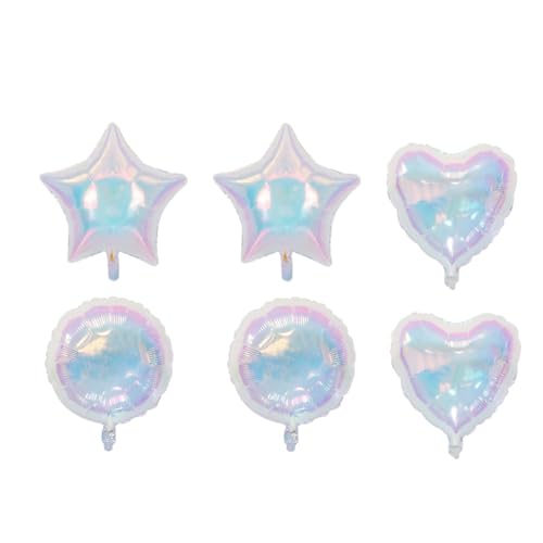 6 Stück 48,3 cm schillernde Stern-Herz-Ballons in runder Form für Geburtstag, Hochzeit, Babyparty, Abschlussball, Party, Jahrestag, Dekorationen 6 Stück 48,3 cm schillernde Stern-Herz-Ballons in runder Form für Geburtstag, Hochzeit, Babyparty, Abschlussball, Party, Jahrestag, Dekorationen von LEEMASING