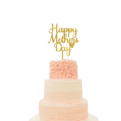 Cupcake-Topper aus Acryl, "Happy Mothers Day", Kuchendekorationen für Muttertag, Party, Dekoration, 10 Stück von LEEMASING
